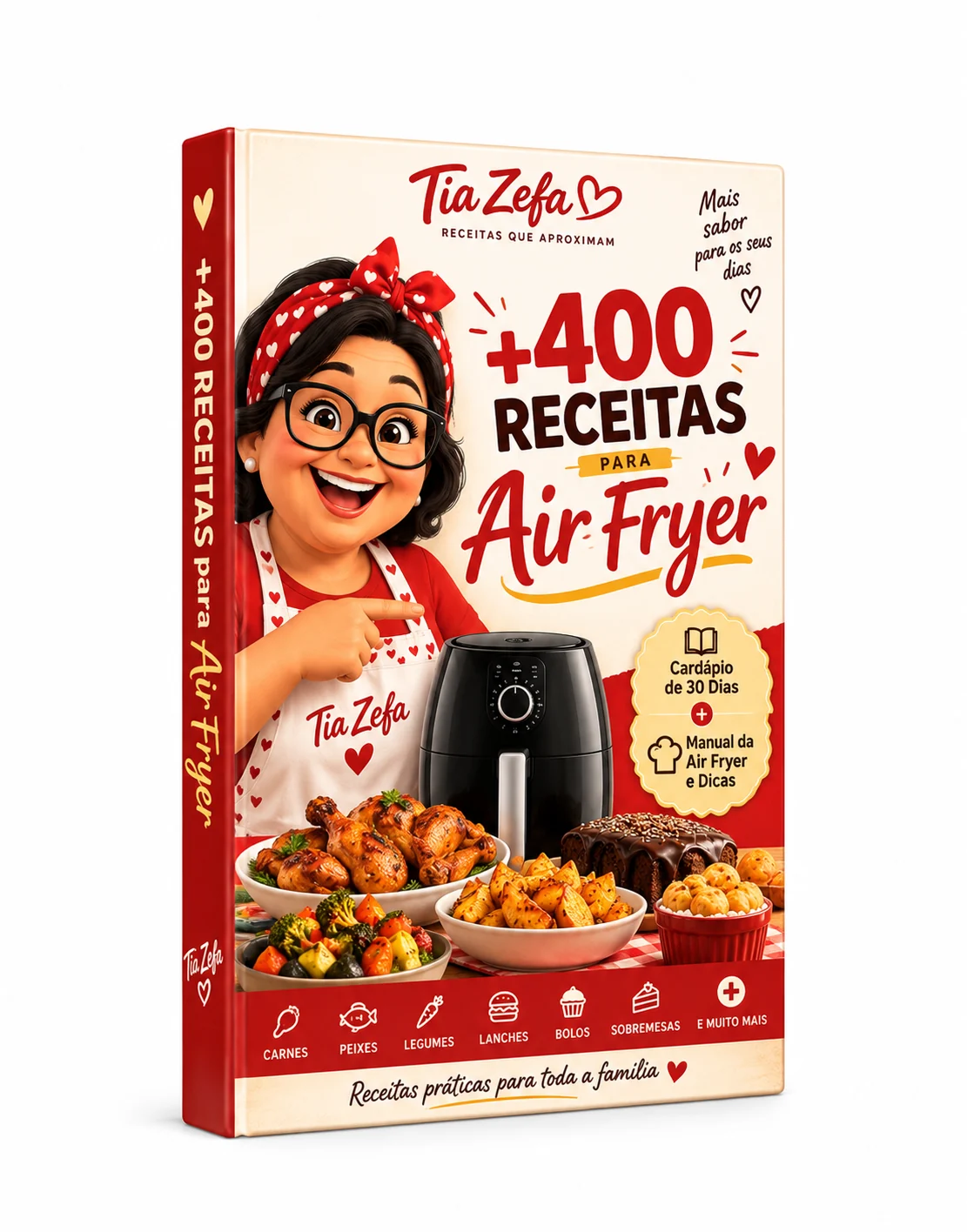 Capa do ebook Receitas da Tia Zefa para Air Fryer